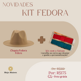 KIT CHAPÉU FEDORA FELT INVERNO + 02 FAIXAS EXTRAS