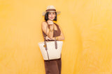 KIT CHAPÉU COM FAIXA MARROM + BOLSA BERLIM