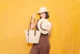 KIT CHAPÉU COM FAIXA MARROM + BOLSA BERLIM