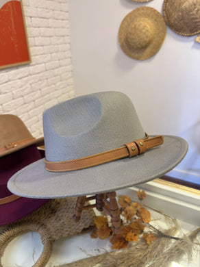 Chapéu Fedora Barretos - faixa de couro