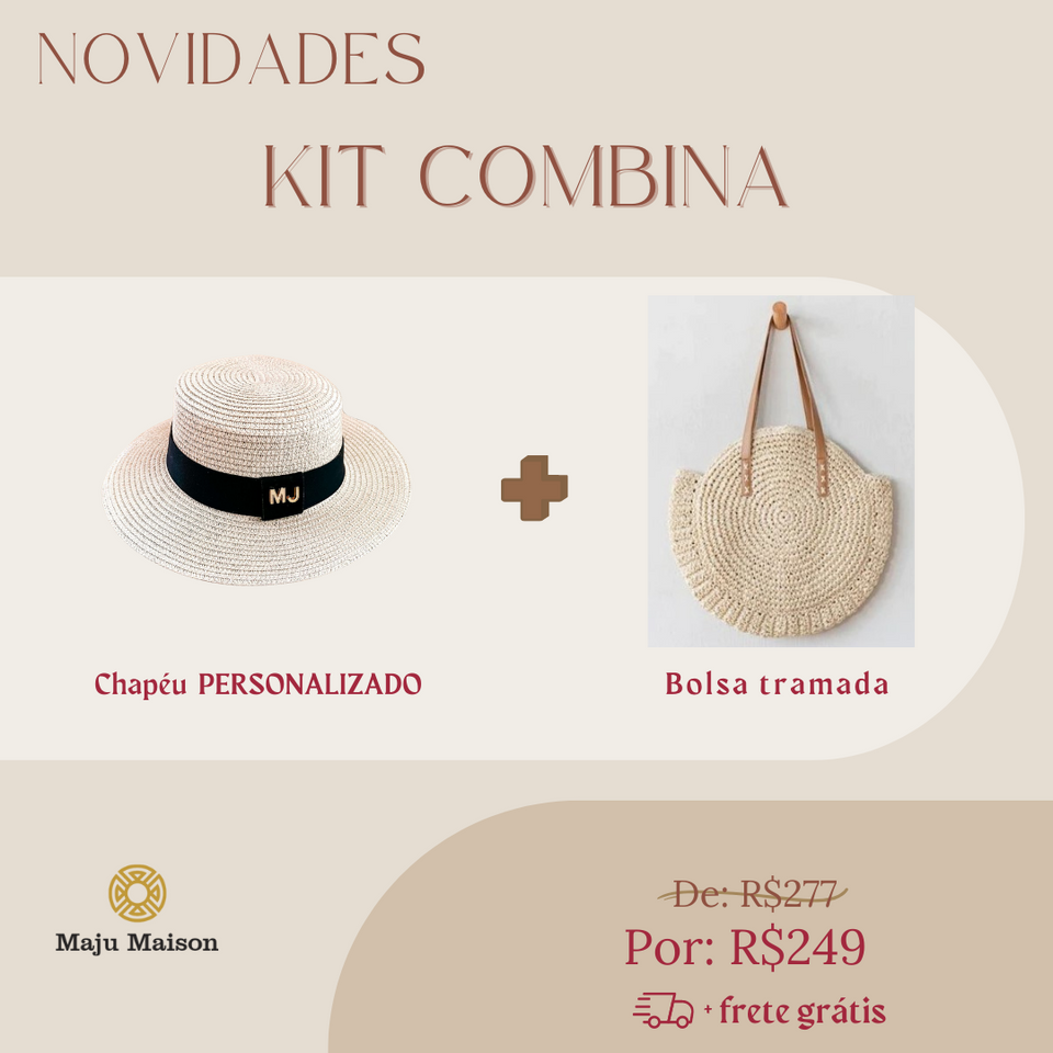 KIT CHAPÉU PERSONALIZÁVEL + BOLSA